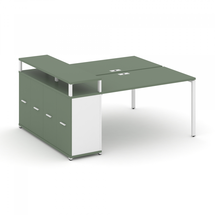 Concept Рабочая станция с опорным распаш. шкафом с верх. горизонтом CN.DRS-224 W Кобо/Белый Бриллиа