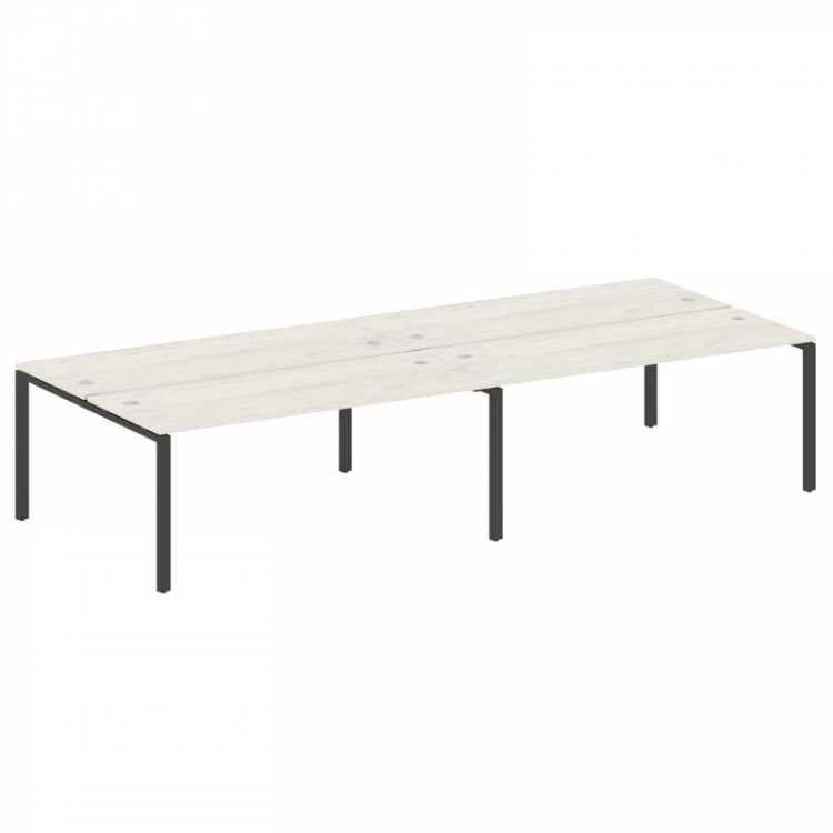 Metal System Рабочая станция на 4 места на П-образном м/к БП.СМ-4.5 Дуб Наварра/Металл Антрацит 3600