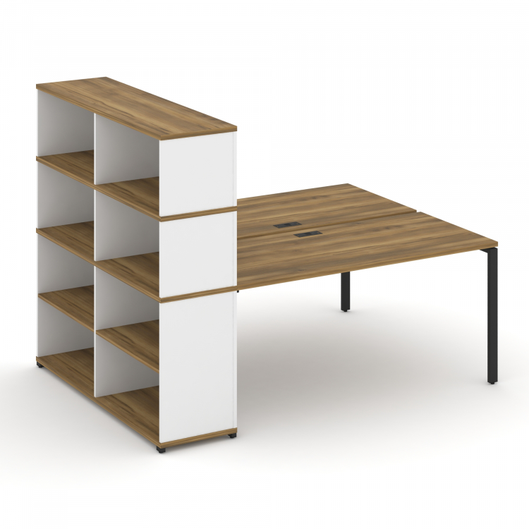 Concept Рабочая станция с опорным стеллажом с надставкой выс. CN.DRS-216 Сандал Янтарный/Белый Брилл