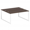 Metal System Рабочая станция на О-образном м/к БО.РАС-СП-2.4 Венге Цаво/Металл Белый 1600*1475*750