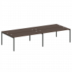 Metal System Quattro Рабочая станция на 4 места на П-образном м/к 40БП.СМ-4.5 Венге Цаво/Металл Антр