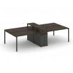 Concept Рабочая станция 4 места с 1 опорной тумбой CN.DRS-436 A Дуб Мали/Антрацит/Металл Антрацит 35