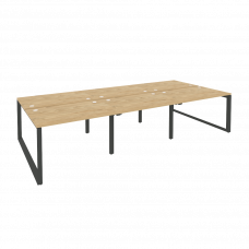 Onix Рабочая станция на О-образном м/к O.MO-D.RS-6.2.8 Тиквуд Светлый/Металл Антрацит 3540*1635*750