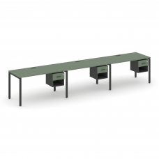 Concept Рабочая станция односторонняя с подвес. тумбами 3 места CN.ORS-137 A Кобо/Антрацит/Металл Ан