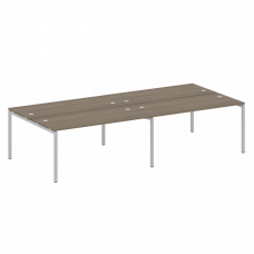 Metal System Quattro Рабочая станция на 4 места на П-образном м/к 40БП.СМ-4.4 Вяз Благородный/Металл