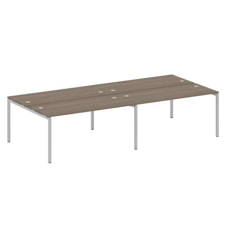 Metal System Quattro Рабочая станция на 4 места на П-образном м/к 40БП.СМ-4.4 Вяз Благородный/Металл