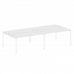Metal System Quattro Рабочая станция на 4 места на П-образном м/к 40БП.СМ-4.4 Белый/Металл Белый 320