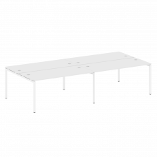 Metal System Quattro Рабочая станция на 4 места на П-образном м/к 40БП.СМ-4.4 Белый/Металл Белый 320