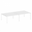 Metal System Quattro Рабочая станция на 4 места на П-образном м/к 50БП.СМ-4.4 Белый/Металл Белый 320