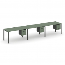 Concept Рабочая станция односторонняя с подвес. тумбами 3 места CN.ORS-136 A Кобо/Антрацит/Металл Ан