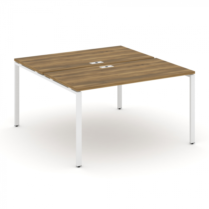 Concept Рабочая станция на 2 места CN.DRS-003 Сандал Янтарный/Металл Белый 1380*1480*750