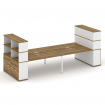 Concept Рабочая станция с опорными распаш. шкафами с надставкой выс. CN.DRS-276 W Сандал Янтарный/Бе