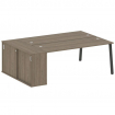 Metal System Рабочая станция с шкафом-купе на А-образном м/к БА.РС-СШК-1.5 Т Вяз Благородный/Металл
