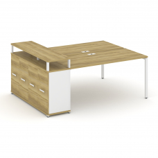 Concept Рабочая станция с опорным распаш. шкафом с верх. горизонтом CN.DRS-224 W Дуб Винченцо/Белый