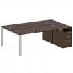 Metal System Рабочая станция с тумбой на П-образном м/к БП.РС-СТП-2.5 Венге Цаво/Металл Серый 2212*1