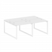 Metal System Quattro Рабочая станция на 4 места на О-образном м/к 50БО.СМ-4.1 Белый/Металл Белый 200