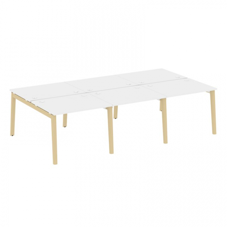 Onix Wood Рабочая станция OW.D.RS-6.1.8 Белый Бриллиант/Дуб Светлый/Металл Белый 2940*1635*750