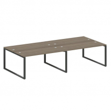 Metal System Рабочая станция на 4 места на О-образном м/к БО.СМ-4.4 Вяз Благородный/Металл Антрацит