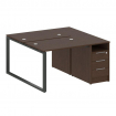 Metal System Рабочая станция с тумбой на О-образном м/к БО.РС-СТП-2.1 Венге Цаво/Металл Антрацит 141
