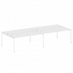 Metal System Quattro Рабочая станция на 4 места на П-образном м/к 40БП.СМ-4.5 Белый/Металл Белый 360