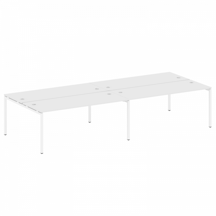 Metal System Quattro Рабочая станция на 4 места на П-образном м/к 40БП.СМ-4.5 Белый/Металл Белый 360