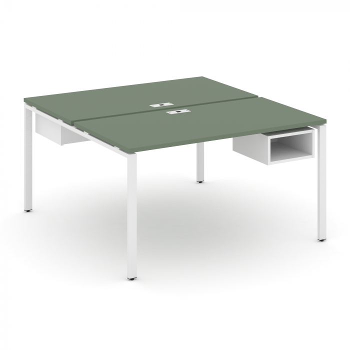 Concept Рабочая станция 2 сторонняя с подвесными тумбами на 2 места CN.DRS-102 Кобо/Белый Бриллиант/