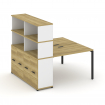 Concept Рабочая станция с опорным распаш. шкафом с надставкой выс. CN.DRS-230 B Дуб Винченцо/Белый Б