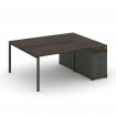 Concept Рабочая станция с 1 опорной тумбой CN.DRS-401 A Дуб Мали/Антрацит/Металл Антрацит 1400*1480*