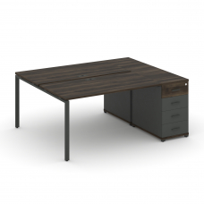 Concept Рабочая станция с 1 опорной тумбой CN.DRS-401 A Дуб Мали/Антрацит/Металл Антрацит 1400*1480*