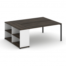 Concept Рабочая станция с опорным стеллажом CN.DRS-204 Дуб Мали/Белый Бриллиант/Металл Черный 2000*1