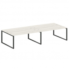 Metal System Рабочая станция на 4 места на О-образном м/к БО.СМ-4.5 Дуб Наварра/Металл Антрацит 3600