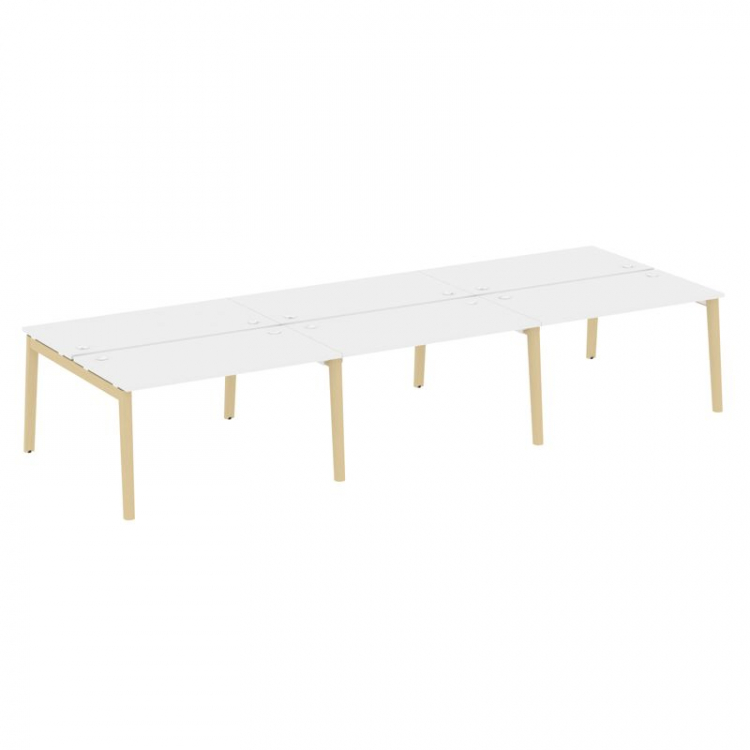 Onix Wood Рабочая станция OW.D.RS-6.3.7 Белый Бриллиант/Дуб Светлый/Металл Белый 4140*1475*750