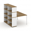 Concept Рабочая станция с опорным стеллажом с надставкой выс. CN.DRS-213 Сандал Янтарный/Белый Брилл
