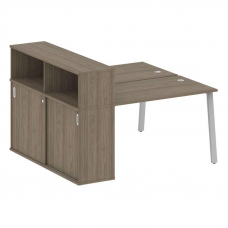 Metal System Рабочая станция с шкафом-купе на А-образном м/к БА.РС-СШК-2.2 Т Вяз Благородный/Металл