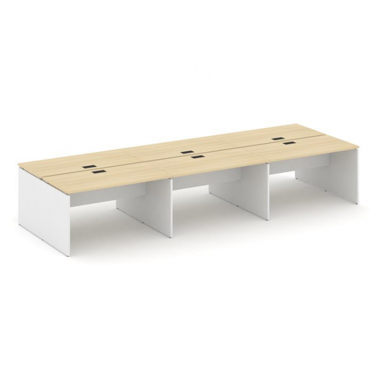 Style Project Рабочая станция 2-х сторон. SN-D.DRS-072 Акация Лорка/Белый/Черная Заглушка 3540*1432*