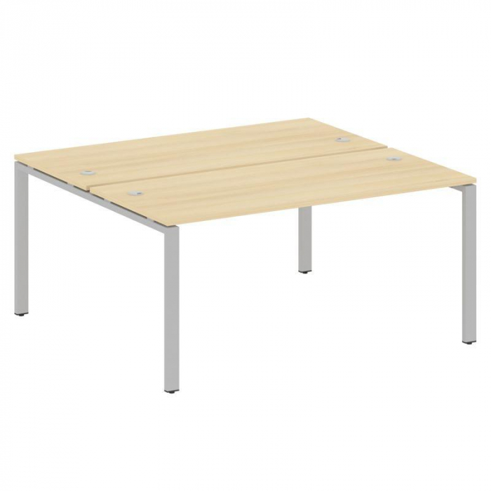 Метал Систем Рабочая станция на П-образном м/к БП.РАС-СП-2.4 Акация Лорка/Металл Серый 1600*1475*750