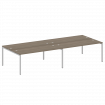 Metal System Quattro Рабочая станция на 4 места на П-образном м/к 40БП.СМ-4.5 Вяз Благородный/Металл