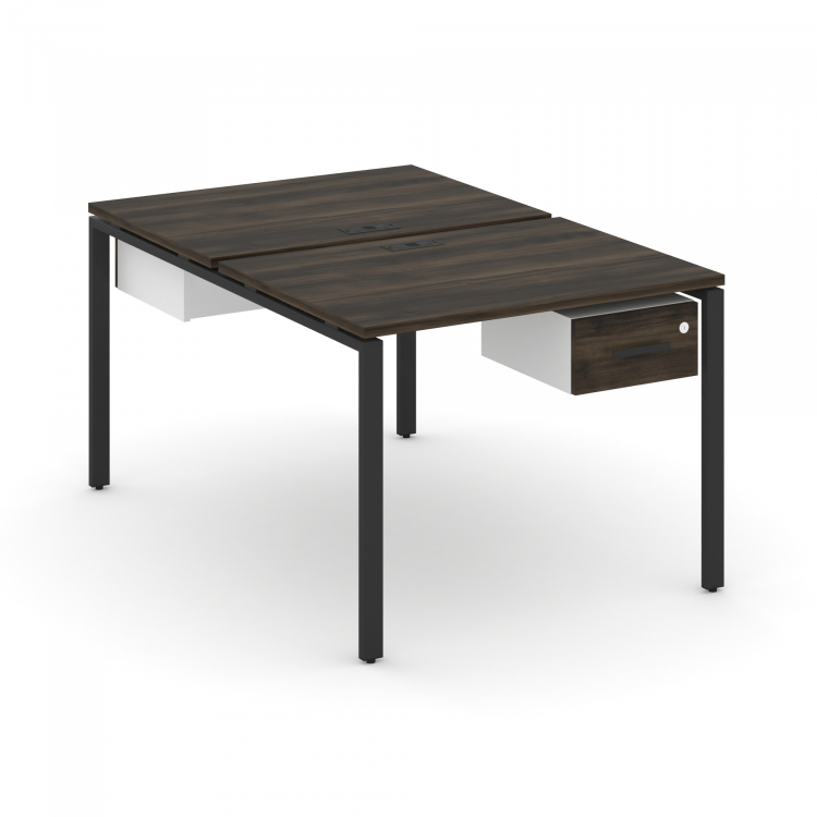 Concept Рабочая станция 2 сторонняя с подвесными тумбами на 2 места CN.DRS-109 B Дуб Мали/Белый Брил