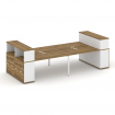 Concept Рабочая станция с опорными распаш. шкафами с надставкой низ. CN.DRS-271 W Сандал Янтарный/Бе