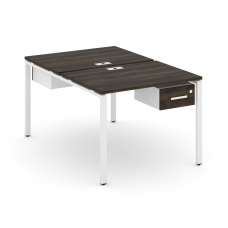 Concept Рабочая станция 2 сторонняя с подвесными тумбами на 2 места CN.DRS-109 W Дуб Мали/Белый Брил