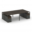 Concept Рабочая станция 4 места с 2 двухсторонними опорными тумбами CN.DRS-330 A Дуб Мали/Антрацит/М