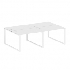 Metal System Рабочая станция на 4 места на О-образном м/к БО.СМ-4.2 Белый/Металл Белый 2400*1475*750