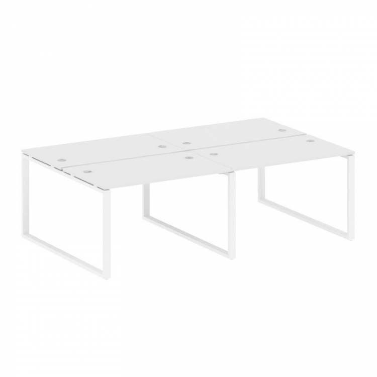 Metal System Рабочая станция на 4 места на О-образном м/к БО.СМ-4.2 Белый/Металл Белый 2400*1475*750