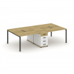 Concept Рабочая станция 4 места с 1 опорной тумбой CN.DRS-418 B Дуб Винченцо/Белый Бриллиант/Металл