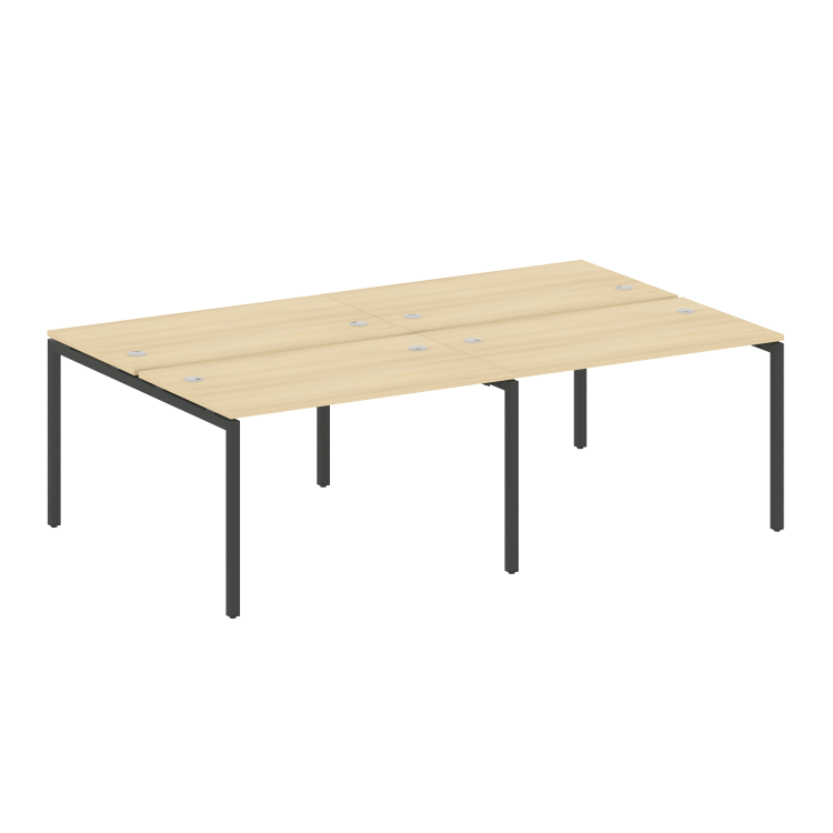 Metal System Quattro Рабочая станция на 4 места на П-образном м/к 40БП.СМ-4.2 Акация Лорка/Металл Ан