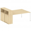 Metal System Рабочая станция с шкафом-купе на П-образном м/к БП.РС-СШК-2.5 Т Акация Лорка/Металл Бел