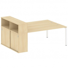 Metal System Рабочая станция с шкафом-купе на П-образном м/к БП.РС-СШК-2.5 Т Акация Лорка/Металл Бел