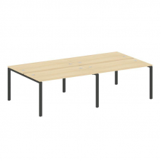 Metal System Рабочая станция на 4 места на П-образном м/к БП.СМ-4.3 Акация Лорка/Металл Антрацит 280