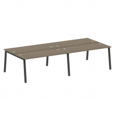 Metal System Рабочая станция на 4 места на А-образном м/к БА.СМ-4.4 Вяз Благородный/Металл Антрацит