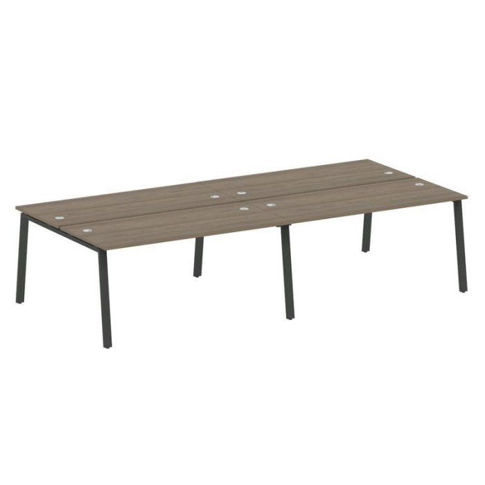 Метал Систем Рабочая станция на 4 места на А-образном м/к БА.СМ-4.4 Вяз Благородный/Металл Антрацит